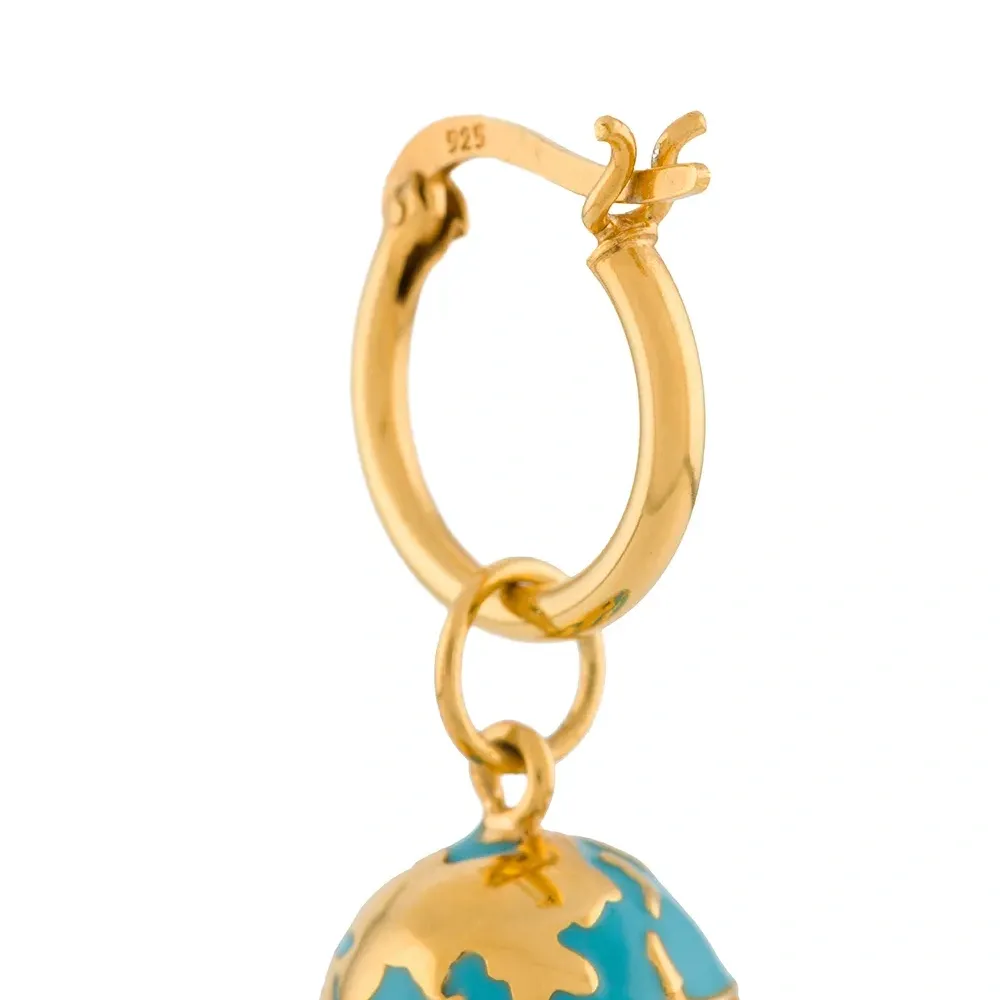 Серьга с подвеской в виде глобуса