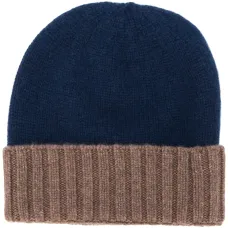 трикотажная шапка с отделкой в рубчик