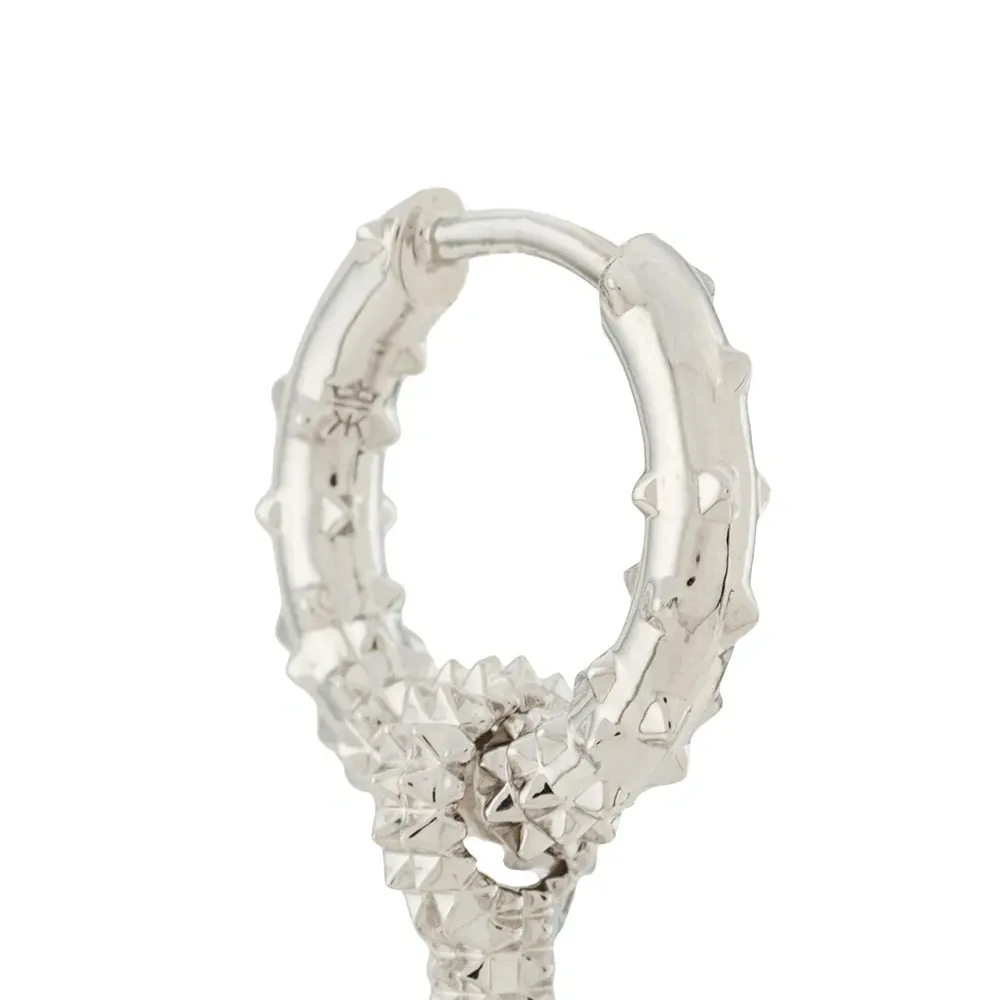 Серебряные серьги-кольца с подвесками в форме крестов