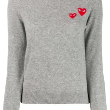 Свитер с V-образным вырезом и длинными рукавами