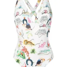 Слитный купальник с принтом