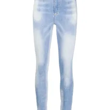 джинсы с вышивкой и эффектом потертости