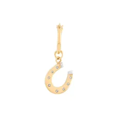 Серьга-кольцо с подвеской в виде подковы