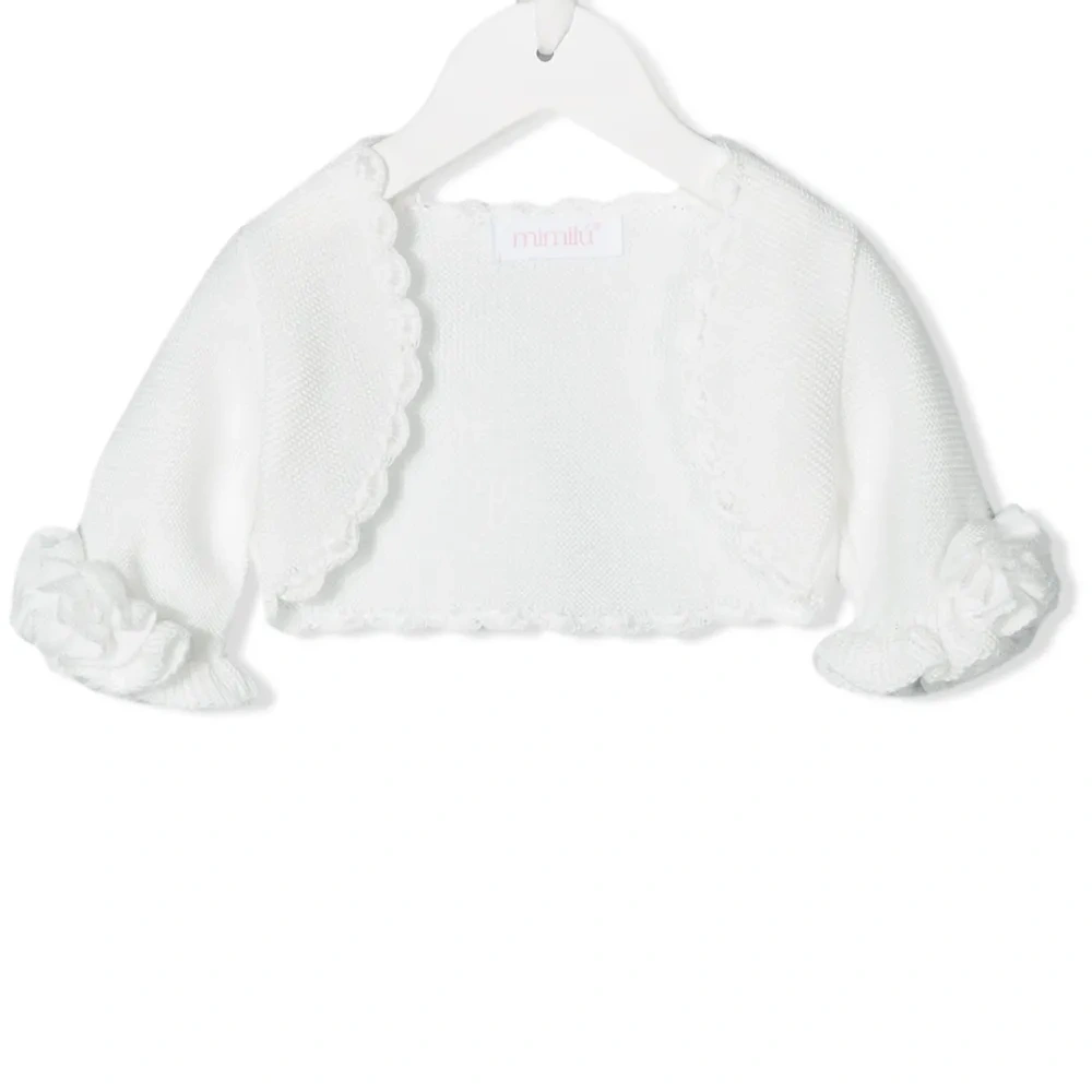 Кардиган с фестонами и оборками на рукавах