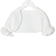 Кардиган с фестонами и оборками на рукавах