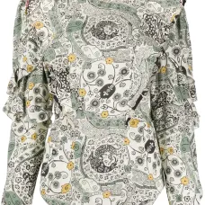 Блузка с цветочным принтом и оборками Блузка с цветочным принтом и оборками