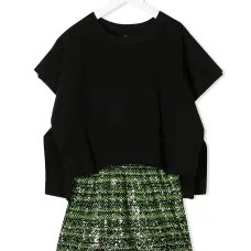 многослойное платье с пайетками