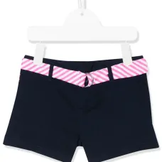 Шорты с поясом в полоску