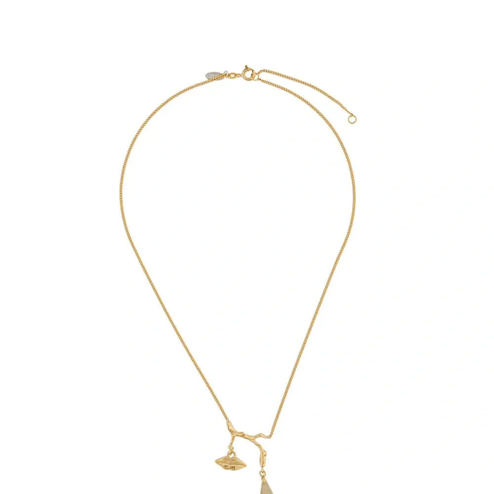 Позолоченное колье с подвеской