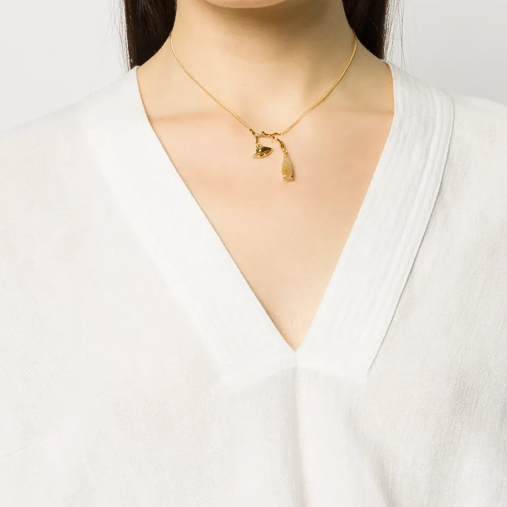 Позолоченное колье с подвеской