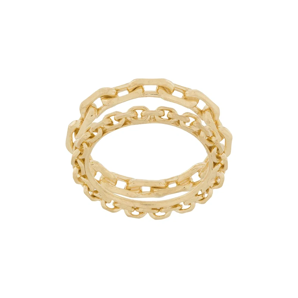 Позолоченное кольцо-цепочка