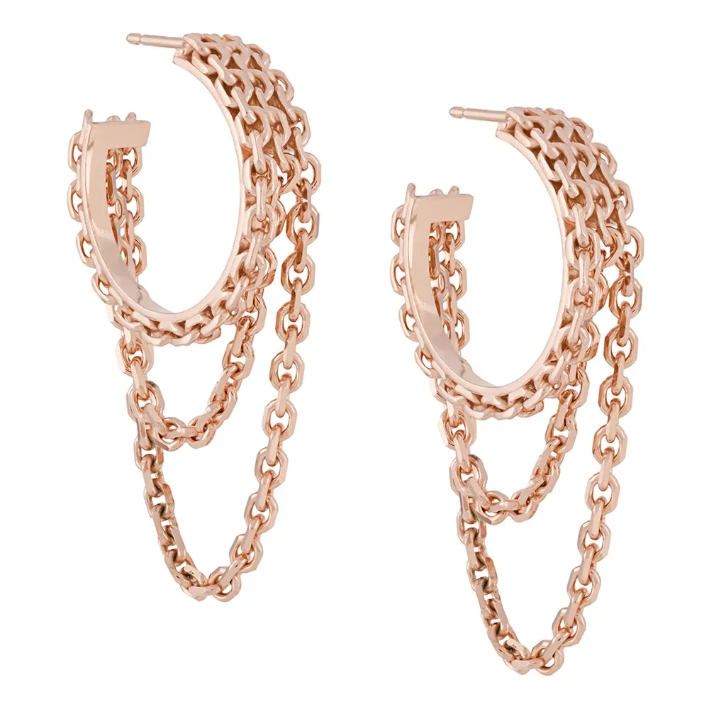 Позолоченные серьги-цепочки Reves de Reves