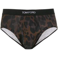 Трусы-брифы с леопардовым принтом и логотипом