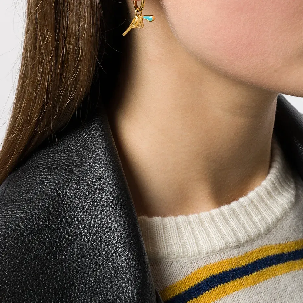 Серьга-кольцо с подвеской