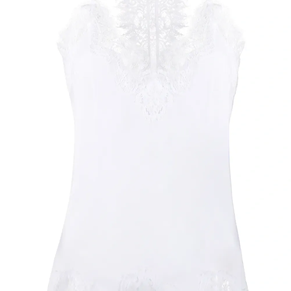 Топ без рукавов с кружевными вставками