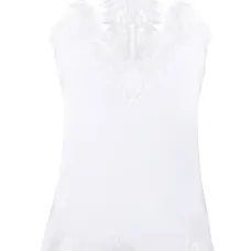 Топ без рукавов с кружевными вставками