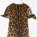 Футболка с завязками на рукавах и леопардовым принтом