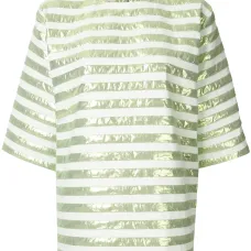 топ в полоску с короткими рукавами