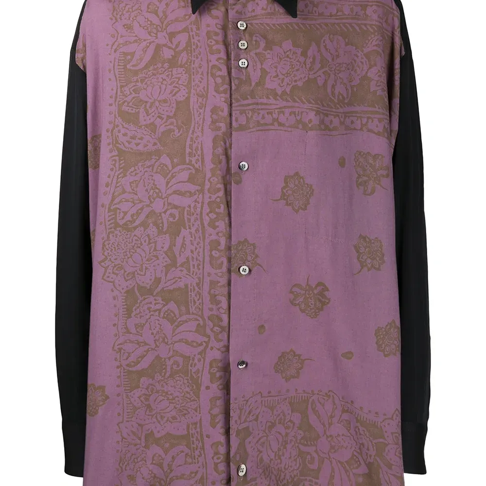 рубашка свободного кроя с цветочным принтом