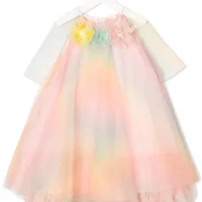 Платье из тюля с цветочной аппликацией