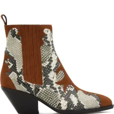 Ботильоны с тиснением под кожу змеи