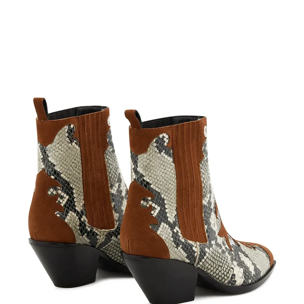 Ботильоны с тиснением под кожу змеи