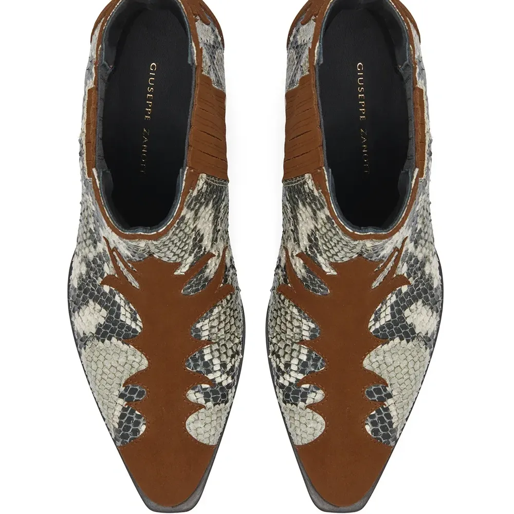 Ботильоны с тиснением под кожу змеи