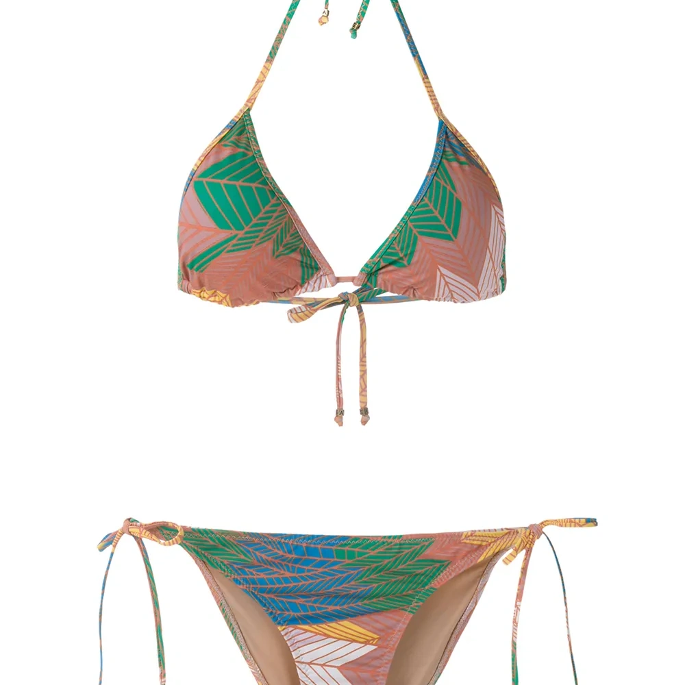 Бикини с принтом и треугольными чашками