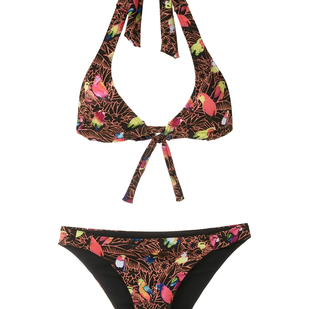 Бикини с принтом и треугольными чашками