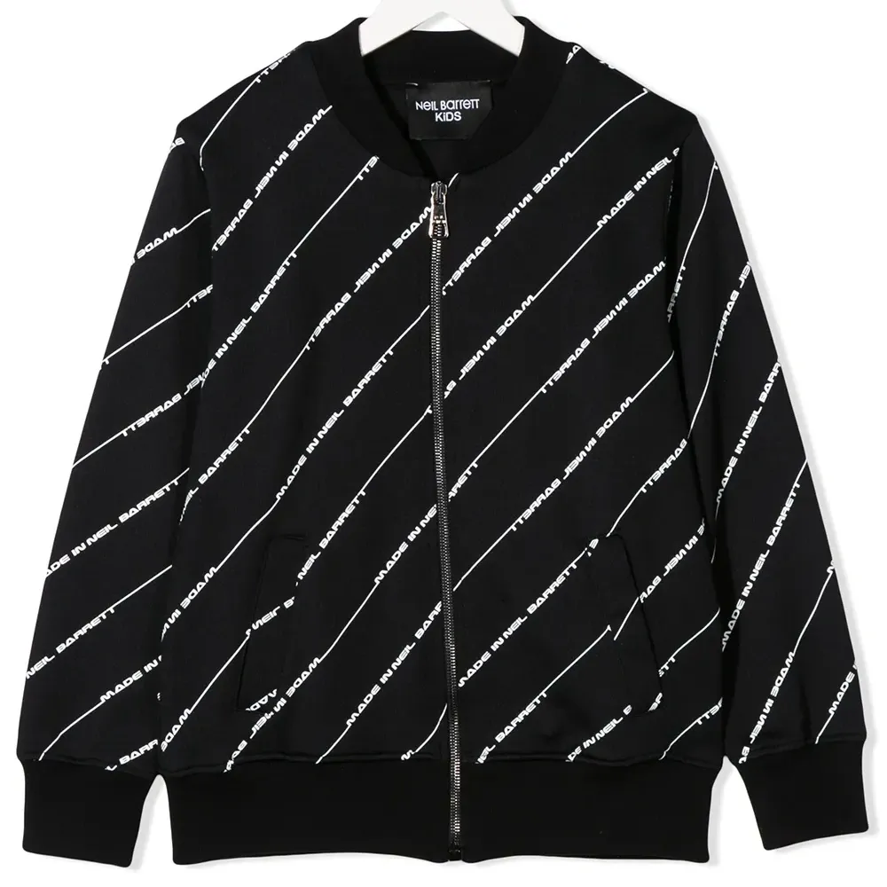 Бомбер в полоску с логотипом