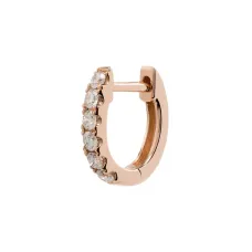 Единичная серьга-кольцо из розового золота с бриллиантами