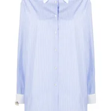 удлиненная рубашка в тонкую полоску удлиненная рубашка в тонкую полоску