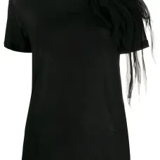 Футболка с аппликацией на плече Футболка с аппликацией на плече