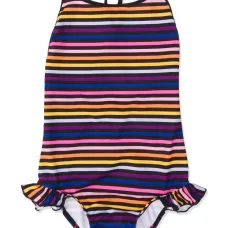 Полосатый купальник с оборками