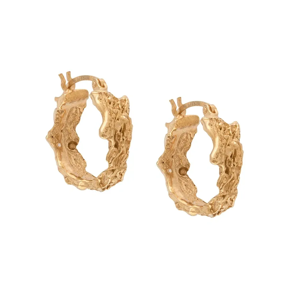 Позолоченные серьги-кольца Rebuita