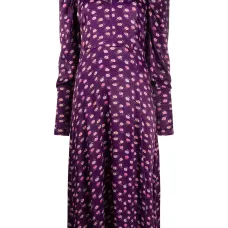 Платье миди с принтом