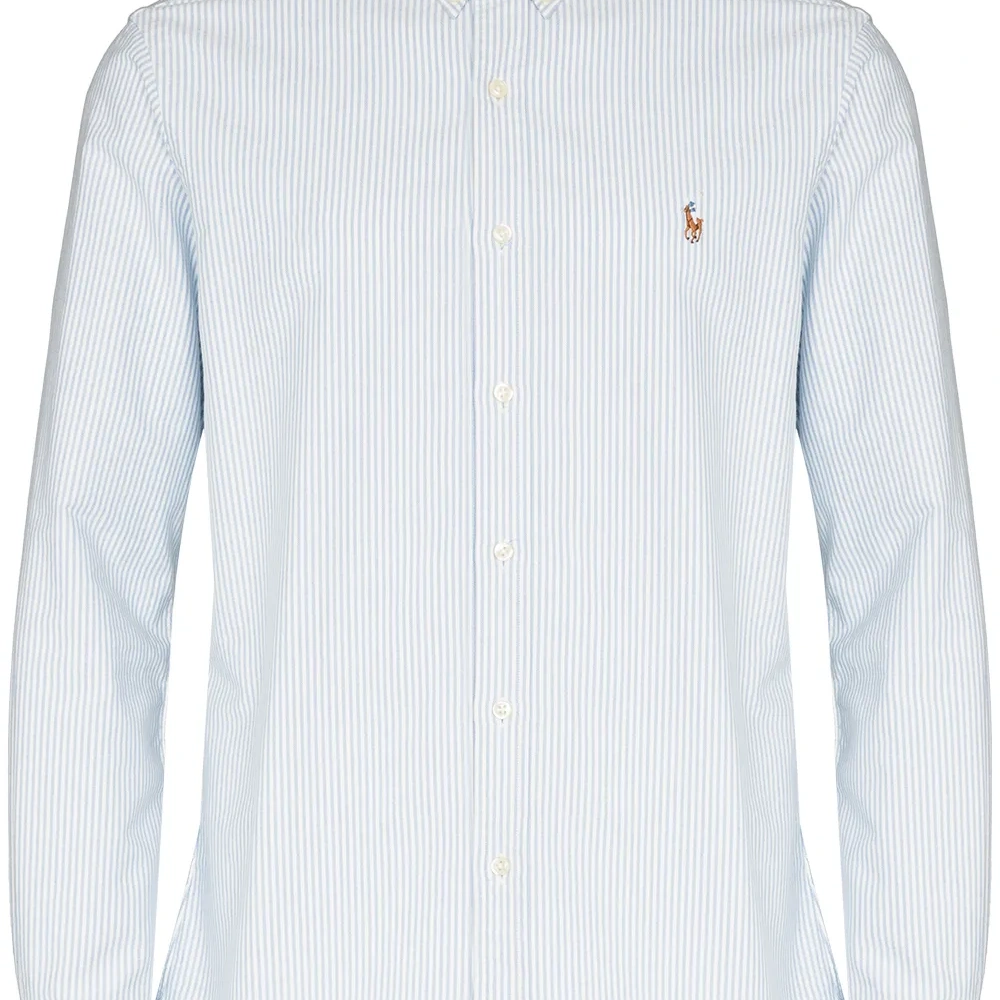 Рубашка в полоску с вышитым логотипом