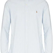 Рубашка в полоску с вышитым логотипом