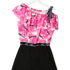 Комбинезон асимметричного кроя с цветочным принтом