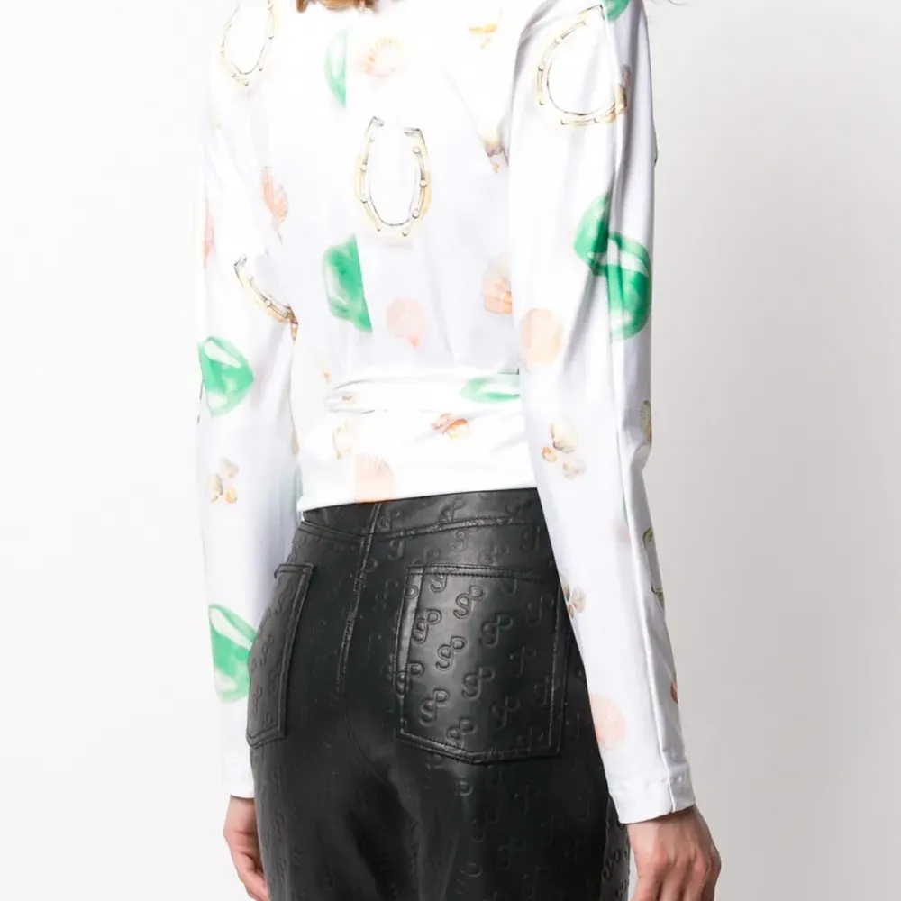 топ с запахом и принтом топ с запахом и принтом