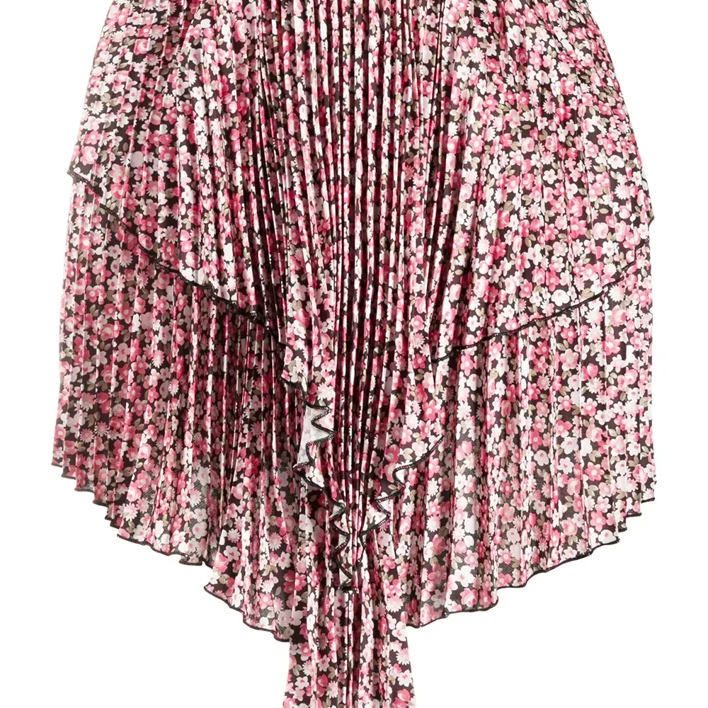 каскадная юбка мини асимметричного кроя