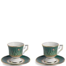 Набор из двух чашек для эспрессо с блюдцами с
