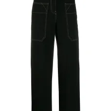 Брюки прямого кроя с контрастной строчкой