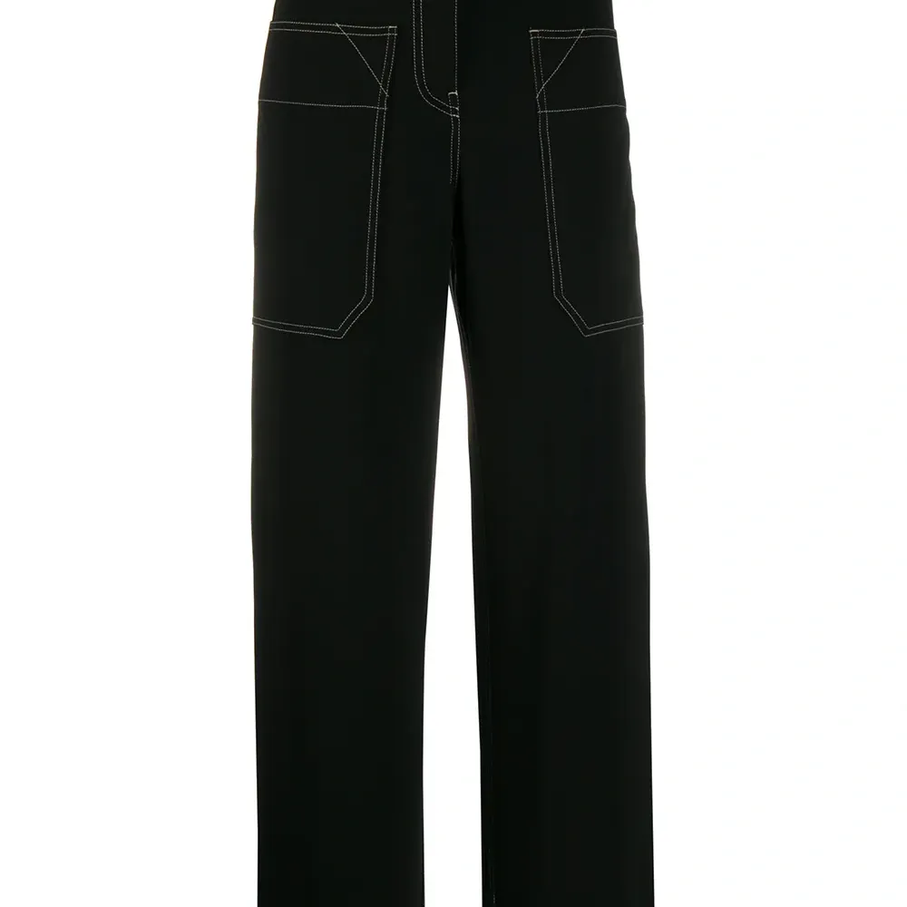 Брюки прямого кроя с контрастной строчкой