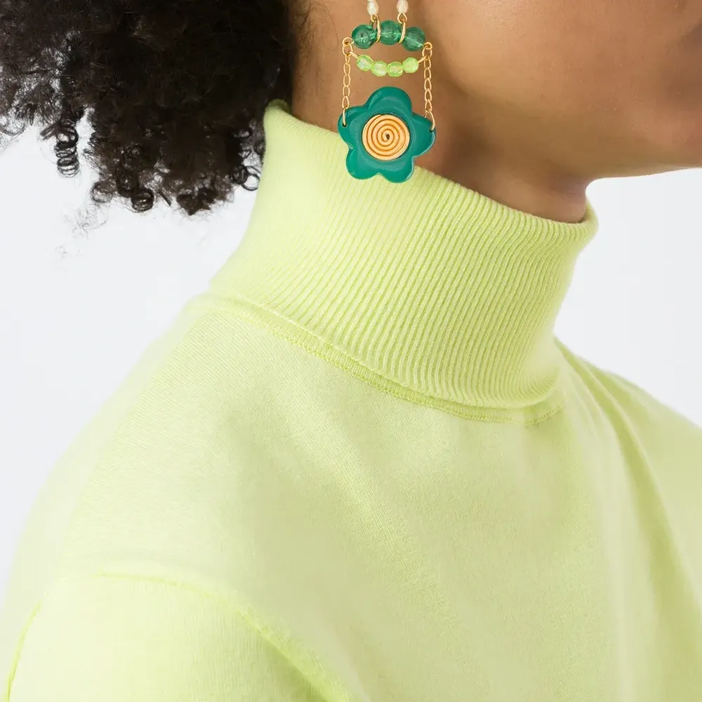 Серьги в виде цветов