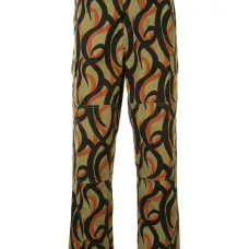 Прямые брюки с абстрактным принтом