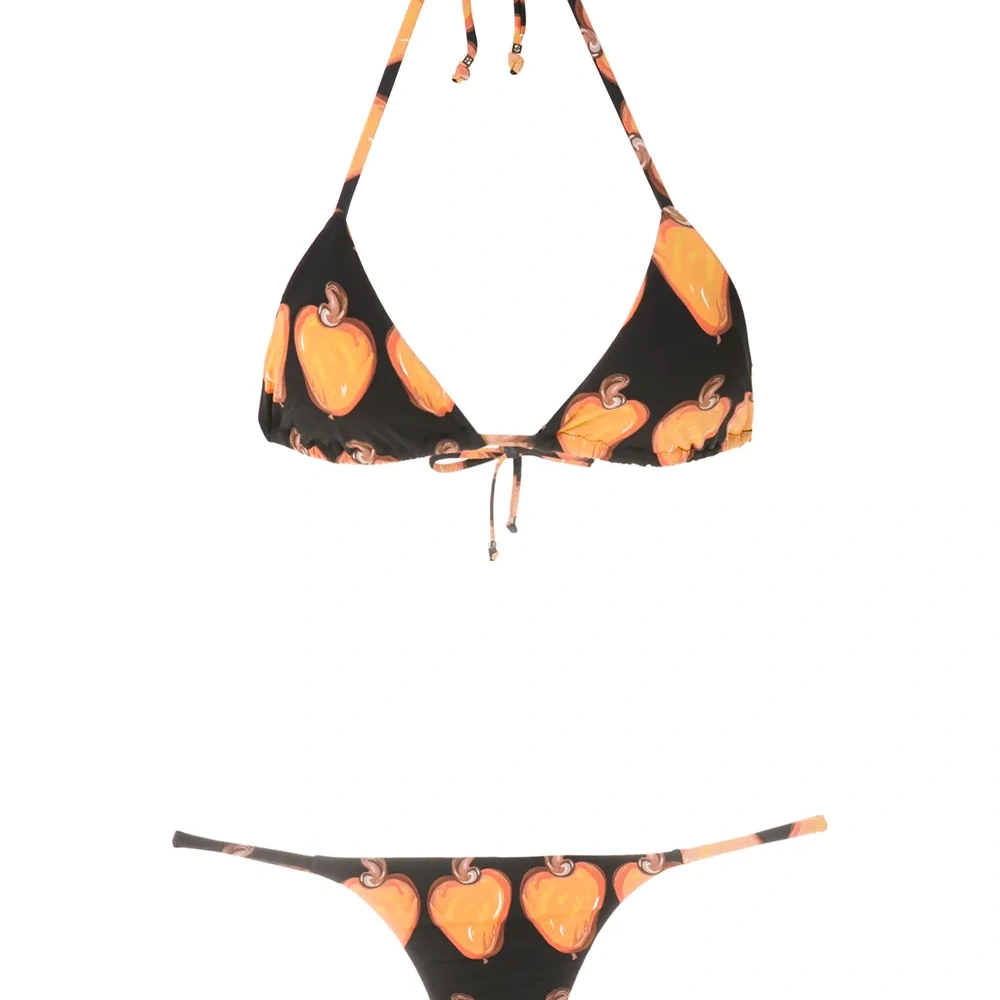 Бикини с принтом и треугольными чашками