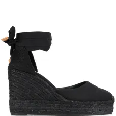 Босоножки на плетеной танкетке