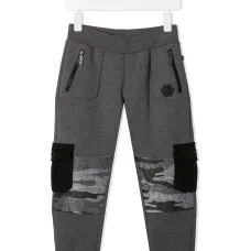 Спортивные брюки в технике пэчворк с камуфляжным принтом