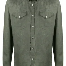 Однотонная рубашка на пуговицах